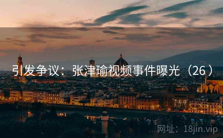 引发争议：张津瑜视频事件曝光（26 ）